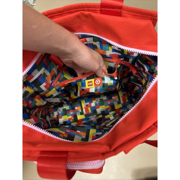 LEGO Collection x Target Weekender Tote Utility Pocket Bag Red With Zipper - Picture 3 of 10